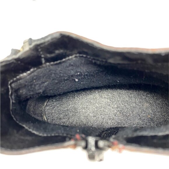 Rieker Womens Ankle Boots Booties Red Leather Cuban Heel Round Toe Zipper 6.5 37 - Picture 7 of 8